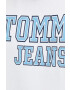 Tommy Jeans Bavlněná mikina pánská bílá barva s aplikací - Pepit.cz