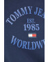 Tommy Jeans Bavlněná mikina dámská tmavomodrá barva s potiskem - Pepit.cz