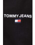 Tommy Jeans Bavlněná mikina pánská černá barva s kapucí s potiskem - Pepit.cz