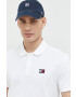 Tommy Jeans Bavlněné polo tričko bílá barva s aplikací - Pepit.cz