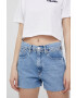 Tommy Jeans Bavlněné riflové kraťasy Bf0012 dámské hladké high waist - Pepit.cz