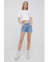 Tommy Jeans Bavlněné riflové kraťasy Bf0012 dámské hladké high waist - Pepit.cz