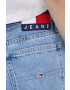 Tommy Jeans Bavlněné riflové kraťasy Bf0012 dámské hladké high waist - Pepit.cz