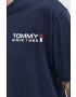 Tommy Jeans Bavlněné tričko tmavomodrá barva s potiskem - Pepit.cz