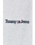 Tommy Jeans Bavlněné tričko šedá barva s aplikací - Pepit.cz