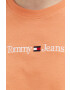 Tommy Jeans Bavlněné tričko černá barva s potiskem - Pepit.cz