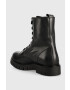 Tommy Jeans Kožené workery Lace Up Wmns Boot dámské černá barva na plochém podpatku - Pepit.cz