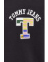 Tommy Jeans Mikina pánská černá barva s kapucí s aplikací - Pepit.cz