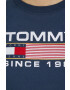 Tommy Jeans mikina dámská tmavomodrá barva s aplikací - Pepit.cz