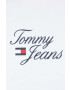 Tommy Jeans Mikina dámská bílá barva s kapucí s potiskem - Pepit.cz