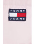 Tommy Jeans Péřová bunda pánská červená barva zimní - Pepit.cz