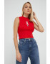 Tommy Jeans Top dámský černá barva - Pepit.cz