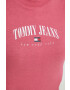 Tommy Jeans Tričko růžová barva - Pepit.cz