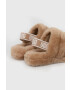 Ugg Dětské vlněné pantofle Fluff Yeah Slide hnědá barva - Pepit.cz