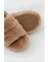 Ugg Dětské vlněné pantofle Fluff Yeah Slide hnědá barva - Pepit.cz