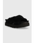 Ugg Pantofle W Fuzz Sugar Cross Slide černá barva - Pepit.cz