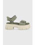 Ugg Sandály Ashton Ankle dámské zelená barva na platformě 1136764 - Pepit.cz