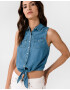 Pepe Jeans Wave Crop top Modrá - Pepit.cz