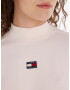 Tommy Jeans Mock Neck Badge Boxy Cropped Mikina Růžová - Pepit.cz