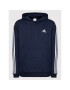 adidas Mikina Essentials Fleece 3-Stripes GK9073 Tmavomodrá Regular Fit - Pepit.cz