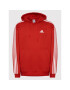 adidas Mikina Essentials Fleece 3-Stripes GU2523 Červená Regular Fit - Pepit.cz