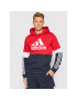 adidas Mikina Essentials Fleece Colorblock H58980 Červená Regular Fit - Pepit.cz