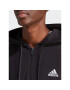 adidas Mikina Essentials French Terry 3-Stripes Full-Zip Hoodie IC0433 Černá Regular Fit - Pepit.cz