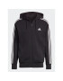 adidas Mikina Essentials French Terry 3-Stripes Full-Zip Hoodie IC0433 Černá Regular Fit - Pepit.cz