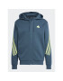 adidas Mikina Future Icons 3-Stripes Full-Zip Hoodie IJ8878 Tyrkysová Regular Fit - Pepit.cz