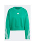 adidas Mikina Future Icons 3-Stripes Sweatshirt IB8698 Zelená Loose Fit - Pepit.cz