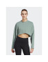 adidas Mikina Yoga Studio Crop Sweatshirt HR5086 Zelená Loose Fit - Pepit.cz