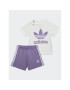 adidas Sada tričko a sportovní šortky Trefoil Shorts Tee Set IB8641 Fialová Regular Fit - Pepit.cz