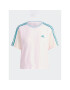 adidas T-Shirt Essentials 3-Stripes IM0364 Růžová Loose Fit - Pepit.cz