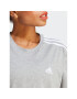 adidas T-Shirt Essentials 3-Stripes Single Jersey Crop Top HR4916 Šedá Loose Fit - Pepit.cz