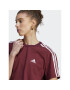 adidas T-Shirt Essentials 3-Stripes Single Jersey Crop Top IL3410 Červená Loose Fit - Pepit.cz