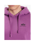 Alpha Industries Mikina Basic Hoody Small Logo Fialová Regular Fit - Pepit.cz