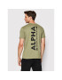 Alpha Industries T-Shirt Backprint 128507 Zelená Regular Fit - Pepit.cz