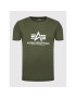 Alpha Industries T-Shirt Basic Reflective Print 100501RP Zelená Regular Fit - Pepit.cz