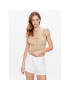 BDG Urban Outfitters Top BDG NOVA ROUCHED BLOUSE 76505569 Écru Slim Fit - Pepit.cz