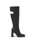 Calvin Klein Jeans Kozačky Long Heel Zip Boot Cut Out Edgy YW0YW01253 Černá - Pepit.cz