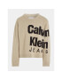 Calvin Klein Jeans Svetr Blown Up Logo IB0IB01874 Béžová Regular Fit - Pepit.cz