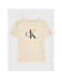 Calvin Klein Jeans T-Shirt Monogram Logo IU0IU00267 Écru Regular Fit - Pepit.cz