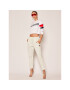 Champion Mikina Graphic Stripe And Colour Block Cropped 112761 Bílá Regular Fit - Pepit.cz