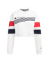 Champion Mikina Graphic Stripe And Colour Block Cropped 112761 Bílá Regular Fit - Pepit.cz