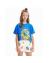 Desigual T-Shirt 23SBTK09 Modrá Regular Fit - Pepit.cz