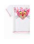 Desigual T-Shirt RÓŻOWA PANTERA 23SGTK12 Bílá Regular Fit - Pepit.cz