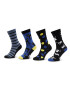 Fun Socks Sada 4 párů vysokých ponožek unisex FS-FU71108 Černá - Pepit.cz