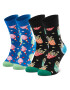 Happy Socks Sada 2 párů vysokých ponožek unisex XSNA02-6300 Černá - Pepit.cz