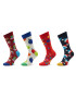 Happy Socks Sada 4 párů vysokých ponožek unisex XHBG09-4300 Barevná - Pepit.cz