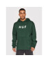 HUF Mikina Essentials Og Logo PF00490 Zelená Regular Fit - Pepit.cz